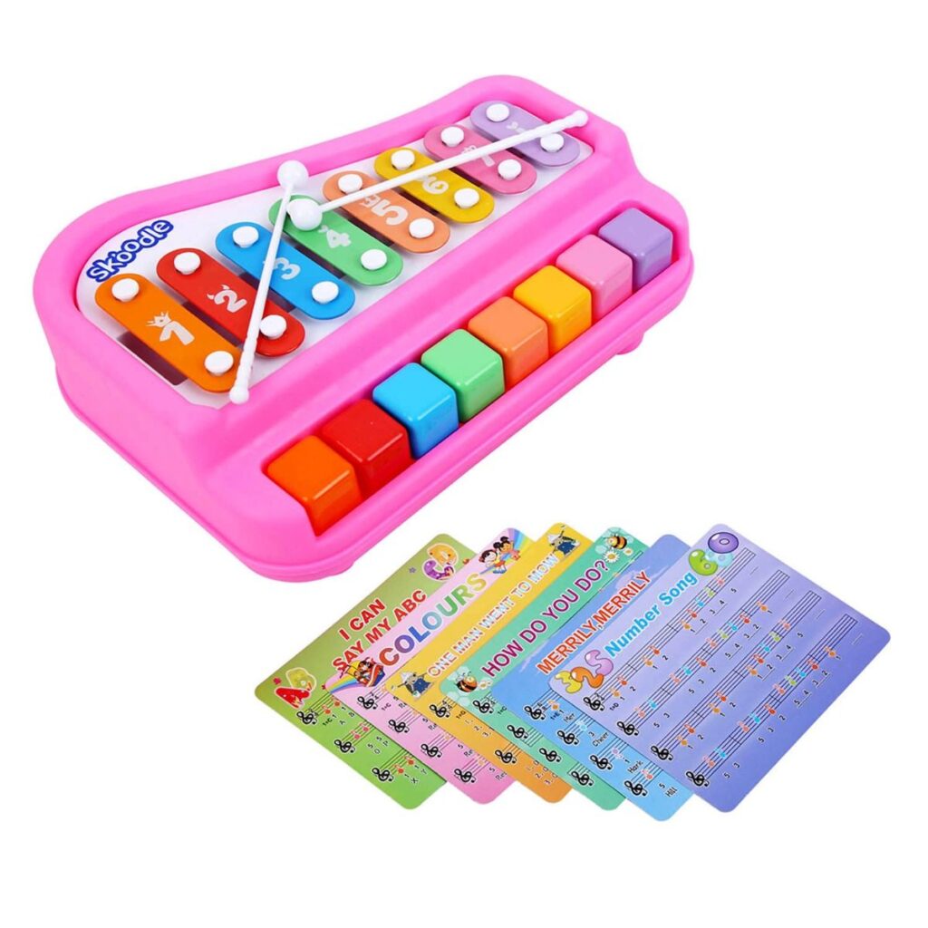 Skoodle 2-in-1 Xylophone Musical Piano for Kids, Vilasin Vibes